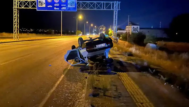 TIR ile Otomobil Çarpıştı: Takla Atan Araçta Bir Yaralı