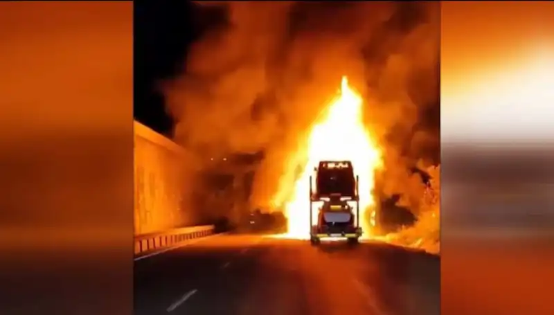 Otomobil Yüklü Tırda Çıkan Yangın, 8 Araç Kül Oldu